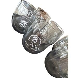 6 Vintage Tampa Bay Buccaneers‎ Vintage Clear Smoke Colored  Whiskey Cocktail